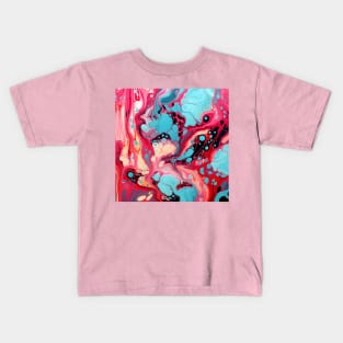 Turquoise and Magenta Fluid Dynamics Kids T-Shirt